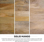 SIMPLIHOME Selma Contemporary 20 Inch Wide Metal and Wood Accent Side Table in Natural, Gold, For the Living Room and Bedroom