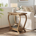 Tribesigns End Table, Narrow Wood Side Table with Storage Shelves, 2-Tier Bedside Accent Furniture for Living Room, Small Spaces, Bedroom, Brown (1, Brown)