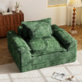 Hobestluk Cloud Single Sofa Memory Foam Couch with Deep Seat L Shaped Sofa with Removable Cover Large Couch for Living Room (Green, Single Sofa)