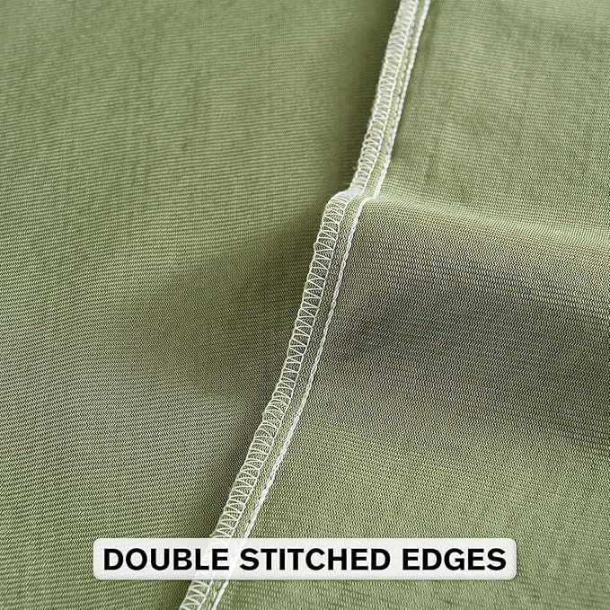 FUTEI Sage Green Chenille Throw Pillow Covers 18x18 Inch Set of 2,Soft Striped & Diamond Textured Cushion Cases,Modern Home Decor for Couch Living Room