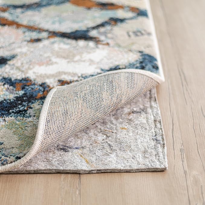 Mohawk Home 5' 9" x 9' Non Slip Grip Rug Pad 3/8" Thick Dual Surface Felt Cushion + Rubber Gripper - Safe for All Floors