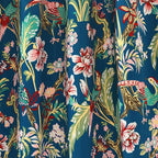 Lush Decor Dolores Light Filtering Window Panels, Pair, 52" W x 63" L, Navy & Multi - Toile Curtains - Floral Bird Print - Grandmillennial & French Country Curtains - Cottage & Maximalist Home Decor