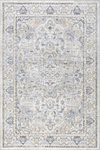 nuLOOM 4' x 6' Machine Washable Stain-Resistant Area Rug Medium Profile for Living Room, Bedroom, and Dining Room, Cady Blue