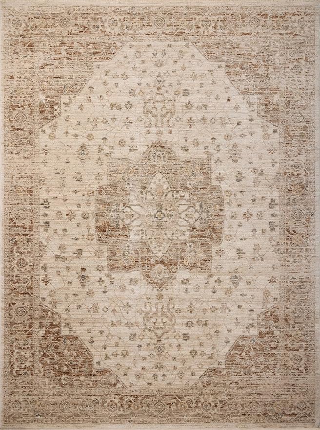 Loloi Magnolia Home by Joanna Gaines Junie Collection JUE-04 Natural/Clay 2'-0" x 3'-0", .38" Pile Height, Accent Rug