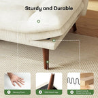 Marsail 75" Futon Sofa Bed, Futon Couch with Adjustable Backrest & Armrests, Convertible Sleeper Sofa Bed for Apartment, Living Room, Office, Corduroy Loveseat, Beige
