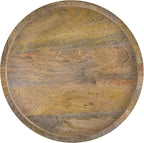 SIMPLIHOME Dayton Solid Mango Wood 13 Inch Wide Round Contemporary Wooden Accent Table in Natural, Fully Assembled, for The Living Room and Bedroom