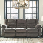 Signature Design by Ashley Tulen Modern Manual Pull Tab Reclining Sofa, Dark Gray