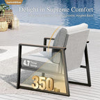 Sophia & William Modern Patio Furniture Set Outdoor Conversation Set 6pcs Heavy Duty with Soft Cotton-Filled Textilene Fabric for 5, Adjustable Coffee Table for Pool Garden Backyard