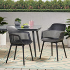 Christopher Knight Home Polypropylene Ladonna Outdoor Dining Chair (Set of 2), Black