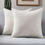 FUTEI Light Natural Decorative Throw Pillow Covers 26x26 Inch Set of 2,Soft Linen Slub Texture Euro Pillow Sham,Farmhouse Home Decor for Couch Bed Living Room