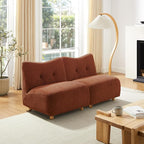 Art Leon Modern Accent Chair - Fabric Modular Sofa Chair Armless Chair with Wooden Legs Set of 2 for Living Room Bedroom Brown