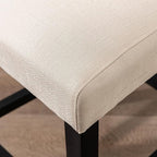 LSSPAID Counter Height Bar Stools Set of 4, 24.8 Inch Upholstered Fabric Barstools, Modern Kitchen Island Chairs with Backrest and Solid Wood Legs, Beige