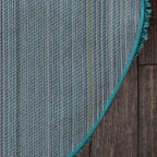 Unique Loom Solid Shag Collection Area Rug (3' 3" Round, Deep Aqua Blue)