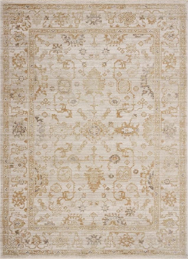 Loloi Magnolia Home by Joanna Gaines Pace Collection PAC-02 Natural/Gold 5'-3" x 5'-3" Round Area Rug