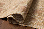 Loloi Chris Loves Julia Rue Collection RUE-05 Natural/Multi 2'-3" x 3'-9" Accent Rug Jute Neutral Floral Living Room Bedroom Rug