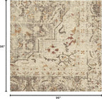 RUGGABLE Washable Vintage Area Rug – Sarrah Hazel 8 ft Round, Stain-Resistant, Non-Slip – Large Machine Washable Rugs for Living Room, Bedroom, Hallway, Entryway & Office–with Standard Pad