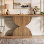 Tribesigns 63-Inch Console Table for Entryway, Narrow Entryway Table with Unique Sturdy Base, Farmhouse Furniture Behind The Couch for Living Room, Hallway, Entrance, Foyer (Natural)