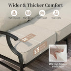 Patio Furniture Set, 4 Piece Modern Metal Outdoor Patio Furniture, 3 Seater Couch, 2 swivel Chairs, Coffee Table and 5.75" Extra Thick Cushion, Patio Conversation Set for Backyard Deck