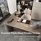 SAINTCY Large Executive Office Desk with File Cabinet, 78.7 Inch Sit & Stand L Shaped Executive Desk, Adjustable Luxury Office Desks for Boss, Business Owners, Managers and Supervisors Return Right