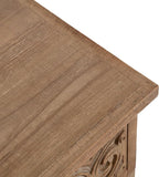Kate and Laurel Cassetta Soft Rustic Rectangle Side Table; 19 x 14 x 28; Hazelnut; Wooden Living Room End Table with Useful Pull Drawer for Storage