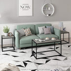 Furinno Camus Modern Living Room Coffee Table with 2 End Tables Set, French Oak Grey