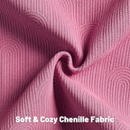 FUTEI Hot Pink Chenille Decorative Throw Pillow Covers 22x22 Inch Set of 2,Soft Cozy Striped Geometric Patterns Cushion Cases,Modern Home Decor for Couch Bed Living Room