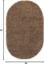 Unique Loom Solid Shag Collection Area Rug (3' 3" x 5' 3" Oval, Sandy Brown)