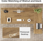 Tribesigns Modern L-Shaped Executive Desk, 78.7" L x 31.5" W x 29.5" H, Brown, 3 Drawers, 2 Shelves, Scratch Resistant, Home Office Desk