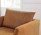 Oversized Accent Chair Modern Boucle Armchair for Living Room- 37" Wide Accent Chair with Solid Wood Legs, Curry Upholstered Lounge Chair for Bedroom & Office, Cozy Reading Chair (Easy Assembly)