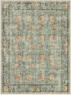 RUGGABLE x Morris & Co Washable Area Rug– Pimpernel Vintage Green 9x12, Stain-Resistant, Non-Slip – Large Machine Washable Rugs for Living Room, Bedroom, Hallway, Entryway & Office–with Cushioned Pad