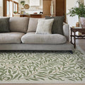 RUGGABLE x Morris & Co Machine Washable Area Rug – Pure Willow Boughs Green 5x7, Stain-Resistant, Non-Slip – Medium Rugs for Living Room, Bedroom, Hallway, Entryway & Office–with Cushioned Pad
