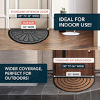 ubdyo Front Door Mat - Low Pile Front Door Mat Outside Entrance - Muddy Dirt Trapping Welcome Matt Outdoor - Rubber Backing Anti Slip Indoor Doormat Entrance, 30" x 17", Bright Grey