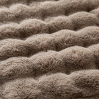 Pack of 2 Thick Plush Throw Pillow Covers Fluffy Wave Faux Fur Decorative Cushion Covers Soft Wool Pillowcase for Sofa Couch Livingroom 22x22 Inch Taupe