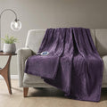Beautyrest Heated Electric Blanket for Cold Weather, Fast Heating Heated Blanket, Auto Shut Off, Virtually Zero EMF, Multi Heat Setting, UL Certified, Purple Throw (60 inx70 in)