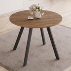 34.6'' Round Dining Table Mid Century Modern Small Round Coffee Table, Saving Space (Walnut Table)