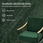 Modern Accent Chairs Set of 2 for Living Room Bedroom Mid Century Arm Chairs Upholstered Office Accent Chairs Comfy Waiting Room Chairs with Metal Frame, Green