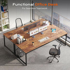 PRAISUN 78.7 X 29.5 Inch Computer Desk with Deeper Desktop, Long Gaming Office Writing Work Desk for Home Office, Study, Bedroom, Work from Home, Metal Frame, Rustic Brown