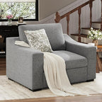 ABCASA 47" W Oversized Accent Chair, Comfy Upholstered Sofa Chair with Large Seat and Wide Armrest, Pet-Friendly Modern Lounge Armchair for Living Room/Apartment/Bedroom, Premium Linen, Grey