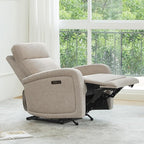 Watson & Whitely Power Recliner Chairs for Adults, Zero Wall Recliners W Power Headrest Type-C Charger, Small RV Recliners Home Theater Seating for Living Room, Fabric in Khaki