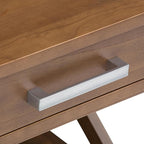 SIMPLIHOME Kitchener SOLID WOOD 21 inch Wide Square Contemporary End Side Table in Medium Saddle Brown for the Living Room and Bedroom