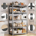 Yaheetech Standing Shelf Units, 5 Tier Storage Shelf, Heavy Duty Shelving, Adjustable Garage Shelves, Utility Rack Shelf Unit, Basement Warehouse Shed, 35.5″L × 16″W × 71" H - Dark Gray