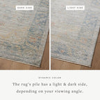 Loloi Magnolia Home by Joanna Gaines Millie Collection MIE-04 Slate/Multi 9'-6" x 13'-1", .25" Pile Height, Area Rug