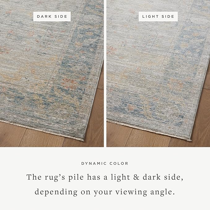 Loloi Magnolia Home by Joanna Gaines Millie Collection MIE-04 Slate/Multi 11'-6" x 15'-7", .25" Pile Height, Area Rug