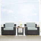 Crosley Furniture Beaufort Beaufort All Weather Rattan Wicker Outdoor Side Table for Patio, Deck, Porch, Brown