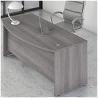 Bush Business Furniture Studio C 72W x 36D Bow Front Desk in Platinum Gray