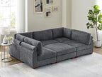 VANOMi Large Modular Sectional Sofa, Oversized Couch with Ottoman, Cloud Couch Deep Seat Sofa with Thick Cushion, Convertible Sectional Couches for Living Room Office Apartment