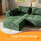 Hobestluk Cloud Single Sofa Memory Foam Couch with Deep Seat L Shaped Sofa with Removable Cover Large Couch for Living Room (Green, Single Sofa)