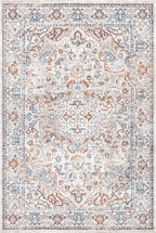 nuLOOM 6' 7" x 9' Machine Washable Stain-Resistant Area Rug Medium Profile for Living Room, Bedroom, and Dining Room, Cady Beige