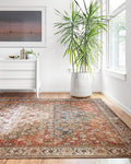 Loloi Layla Collection LAY-05 Ocean/Multi 5'-0" x 7'-6" .13" Thick Area Rug, Soft, Durable, Vintage Inspired, Distressed, Low Pile, Non-Shedding, Easy Clean, Printed, Living Room Rug