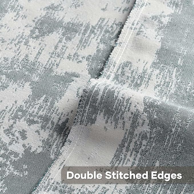 FUTEI Teal White Decorative Throw Pillow Covers 26x26 Inch Set of 2,Soft Faux Cashmere Jacquard - Textured & Cozy Euro Pillow Shams,Modern Home Decor for Couch Bed Living Room